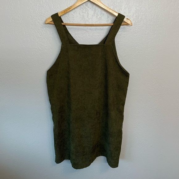 Green Corduroy Dress, size Petite Large - Picture 1 of 12